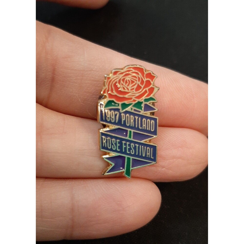 1997 Portland Rose Festival Lapel Pin/Magnet Rose Festival Enamel Souvenir READ